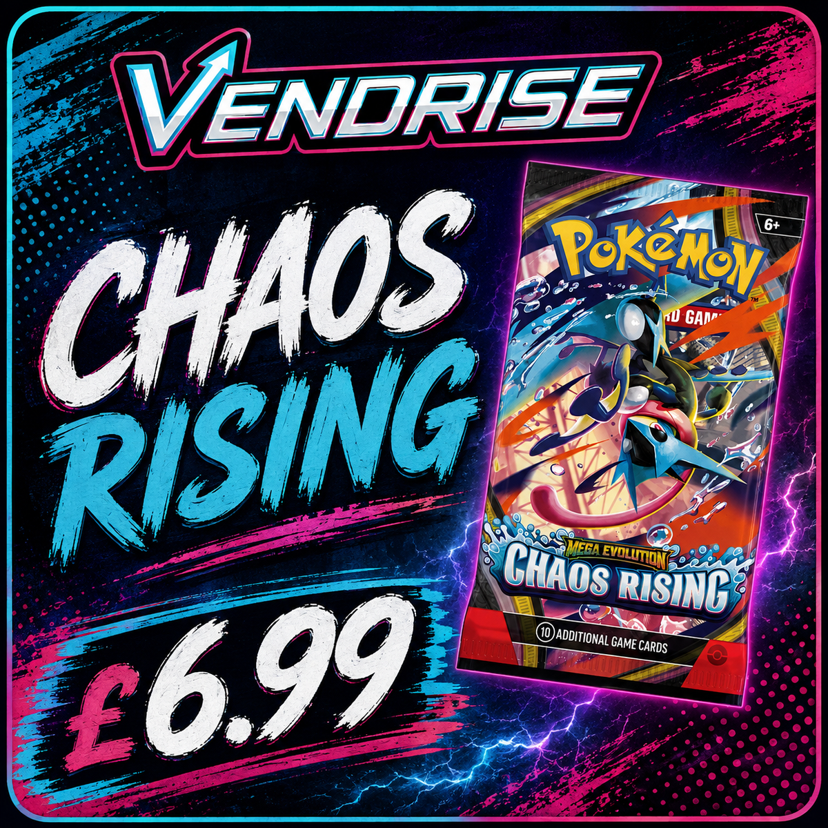 Pokémon Mega Evolution Chaos Rising booster pack – VendRise UK