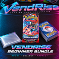 VendRise Pokémon TCG beginner bundle illustration with English booster, assorted cards and sleeves, sold online across the UK from Cardigan, West Wales; pack artwork varies